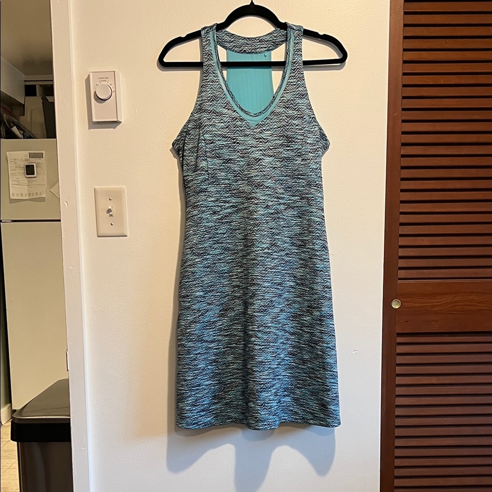 MPG Teal and Black Patterned Summer dress - Picture 1 of 8